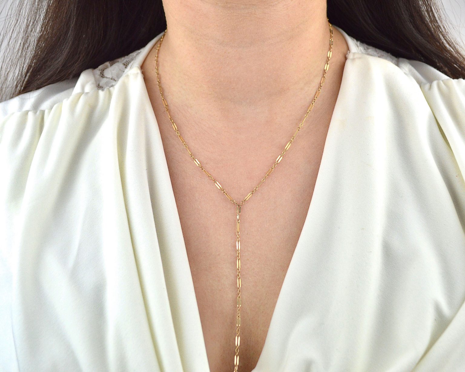 Gold Lariat Necklace Gold Filled Jewelry