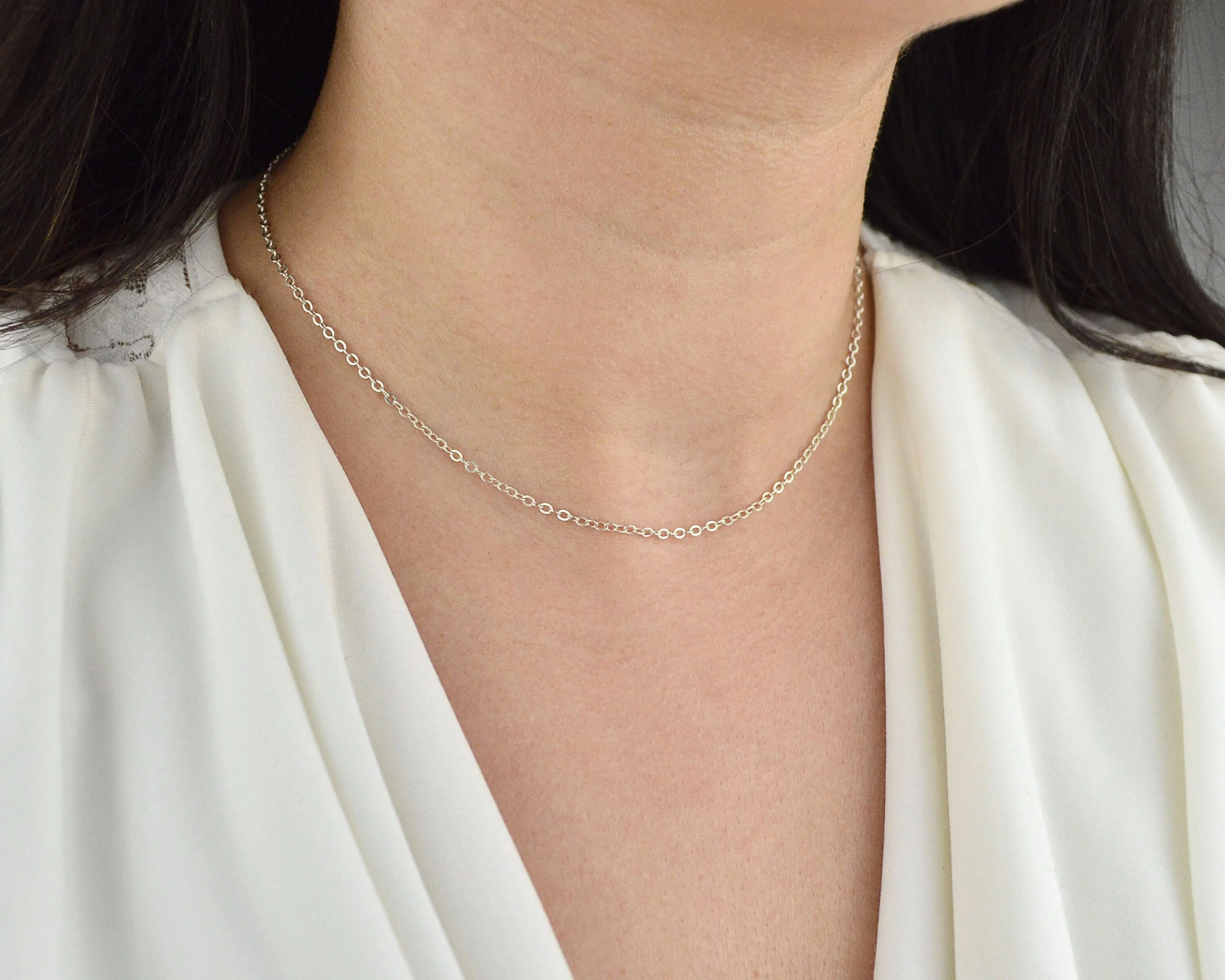 Simple Silver Necklace - Image 4