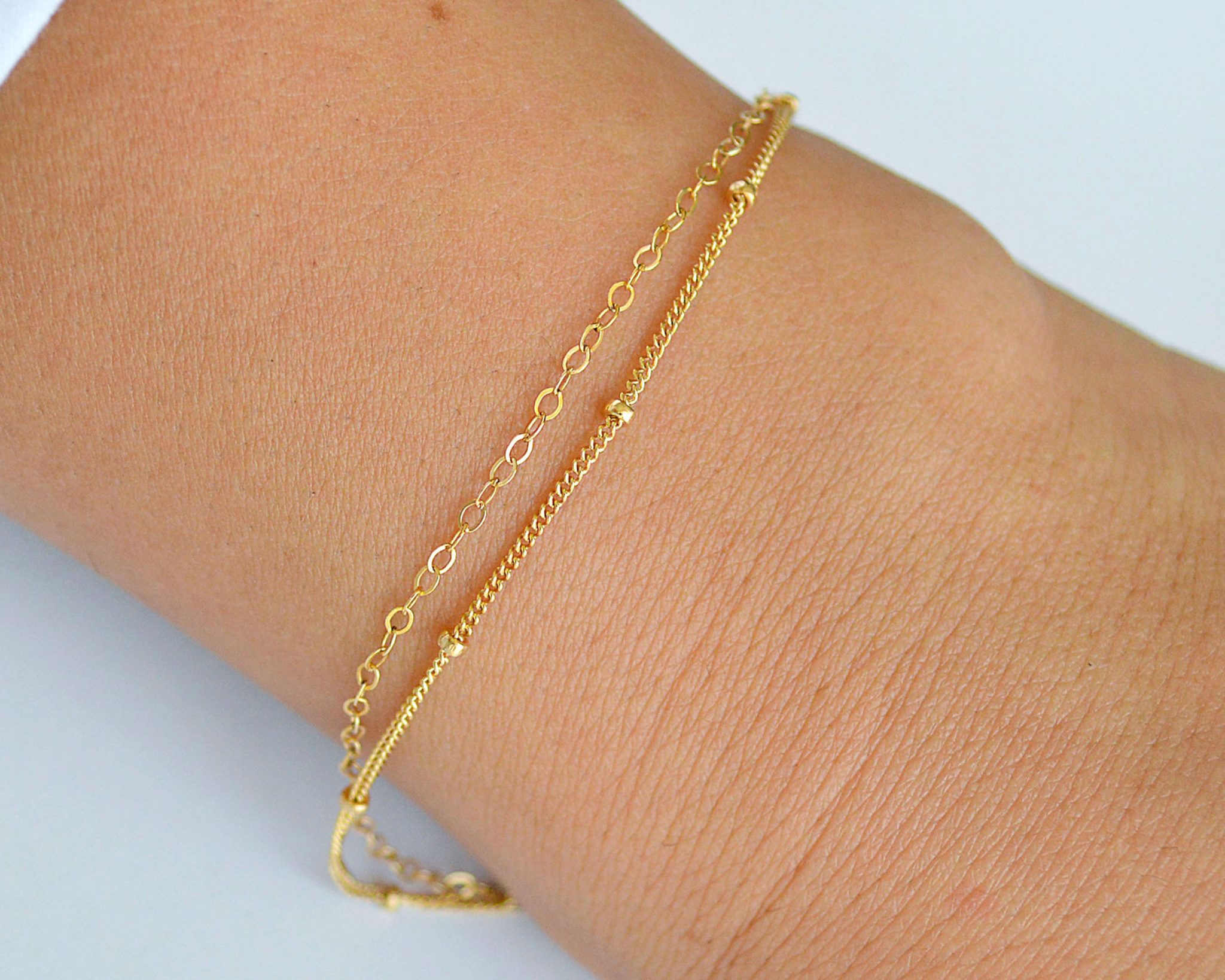 WATERPROOF GOLD DOUBLE MIRRORED BRACELET  main image 1